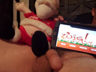 Just hanging out with grumpy Santa