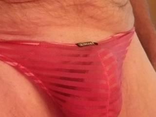 My cock in pink panties