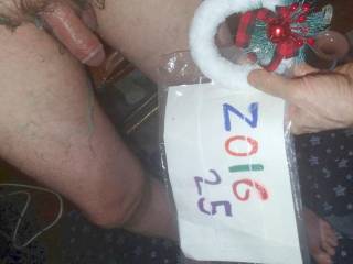 A lower body view with a very messy lubed frontal as I stand after some toy play...A TG1 camera was used.