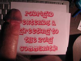 Greetings to Zoig!