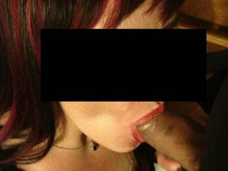 I love leaving a red ring around his collar with my #lipstick as I suck his cock.
