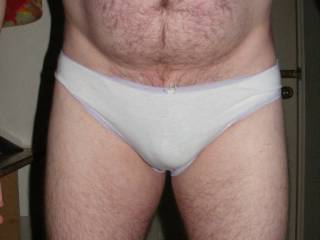 After taking some pictures of my girlfriend, showing off her knickers. She suggested I do the same.