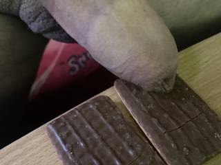 Chocolate malted milk biscuits are today’s choice for cum eating.