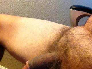 Love to show my small hairy cock.  Zoig does make it grow though.