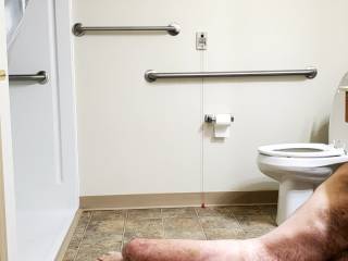 working naked at work under the sink.