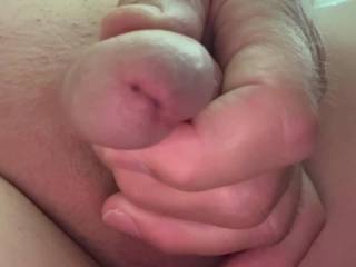 Jerking my smooth cock