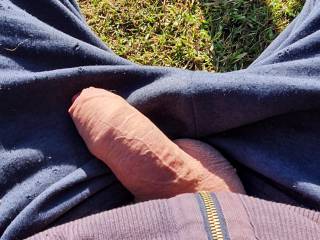 Relaxing with my COCK out while camping