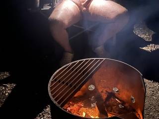 Sitting by the fire with my dick out feeling free :)