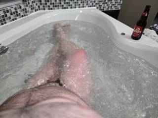 Relaxing in a hotel tub