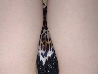 Under my cheetah dress is my matching cheetah panties from the front 😊