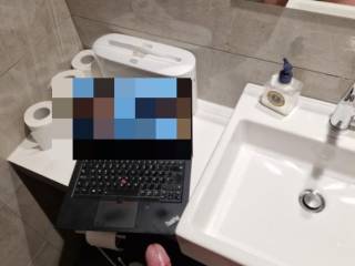 Horny in the office bathroom