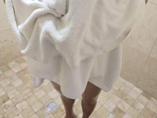 Wife getting out of shower