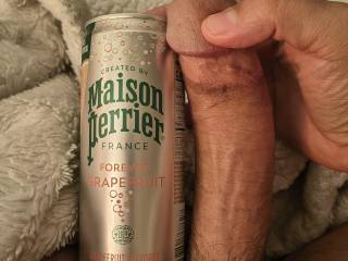 Not quite as thick as a coke can but thick enough to stretch you