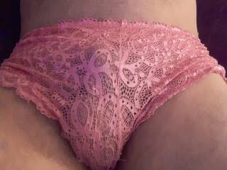 Cock in lace, naughty boy 😉😋