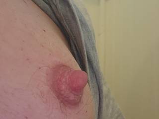 After the nipple sucker came off...really sensitive now..really makes my cock hard!!