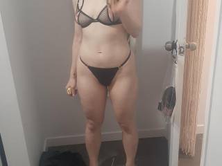 Hot pose in sexy underwear and flip flops