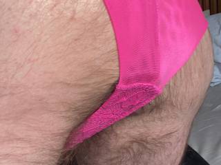 Pink panties plugged