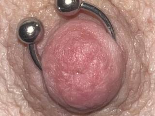 Close up of her pierced nipple