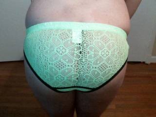 Do you like these lace panties on my ass?