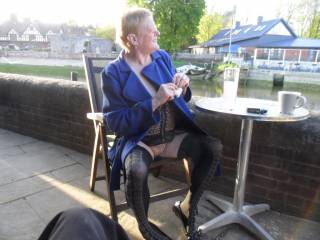 hi all
just relaxing at a river side cafe last year
dirty comments welcome
mature couple
