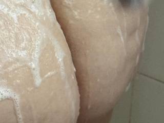 A close up of her ass in the shower