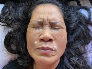 Gave her a noon facial after getting home from church