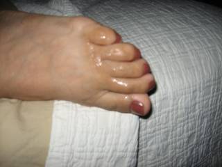 feet cover with cum. any comments? I have more if some ones want some.