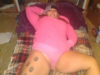 Walk into the basement and this is offered up.  Got together still don’t know her name.