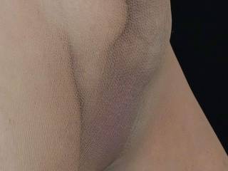 I nylons med penis stående opad