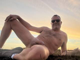 Naked on the cliff top