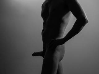 my body in b/w playing with the light...like it?
