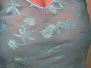 Baby blue see through.  Can you see what\'s under it?