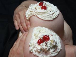 love to lick off that cream and then cover those beauties with some of my own
