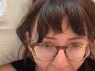 Cutie with glasses sucks after work