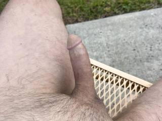 Relaxing outside after work as the sun sets