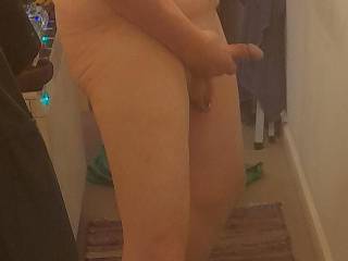 Another selfie getting hard in front of mirror