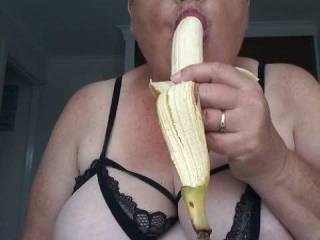 Would you like to swap the banana for your cock, ?