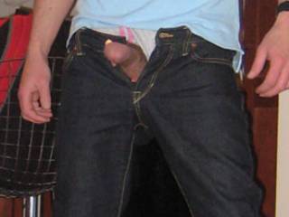 my hard cock in jeans