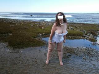 Some shots of me at the beach in a white corset and panties... ya  know...as ya do!