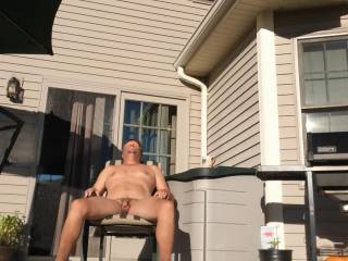 Soaking up some morning sun while the weather is nice.  Would be nice to have some company - anyone interested?