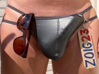 Do you like my fake leather swimwear?
Sunglasses monthly theme!