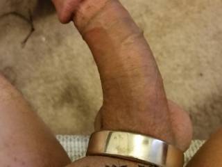 Temporary tattoo and chrome cock ring
