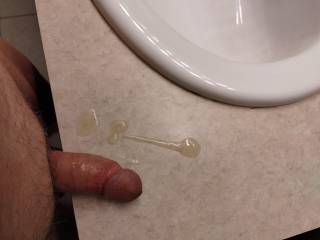 Nice cum shot on the counter