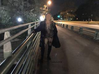 Caught Public Flashing - The car at the light behind me and another vehicle after this pic drove by catching a view of me flashing. It was so exciting out there in lingerie! 
How excited would you be to see me out in public like this?