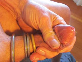 Rings on it, and dripping.