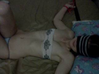 Tied up again leaking waiting for cock
