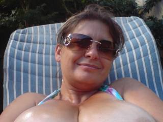 getting a tan on my boobs :D