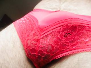 Wife’s brand new pink panties x love them.