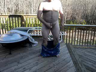 I hope some ladies like my little strip dance out on the deck.
pants on the ground