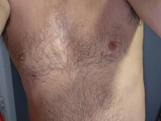 Hubbys wet body after shower